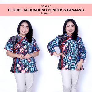 Blouse Big Size LD 140 Wanita Atasan Batik Jumbo S-M-L-XL-2L-3L-4L-5L-6L-7L Model Blus Jumbo Kerja Batik / Atasan Big Size Kerja Wanita / Pakaian Batik Modern Wanita Kantor Kekinian