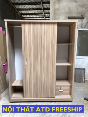 Tủ quần áo cửa lùa cửa mở chất MDF chống ẩm cao cấp- tủ quần áo gỗ mdf hiện đại giá rẻ