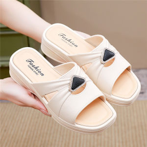 [Free Shipping] 2026 Korean-style fashion womens slippers versatile casual comfortable thick-soled womens wedge slippers