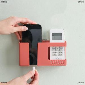 [COD] dfhws 2 In 1 Wall-mounted Mobile Phone Remote Control Storage Box Multifunctional Punch-free Storage Rack Wall Debris Storage Holders