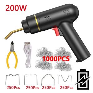 200W Cordless Plastic Welder Kit 200/1000pcs Welding Nail USB Charge Portable For Repair Car Bumper Most Plastic Crack