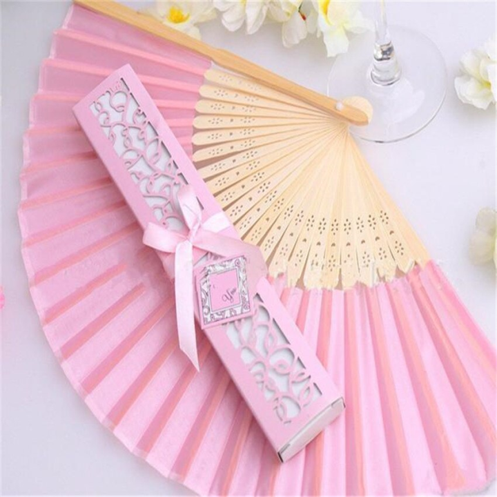 Pink hand fans clearance wedding