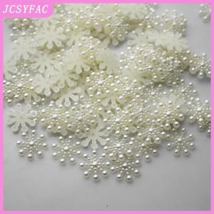 JCSYFAC 100× Snowflake Flatback Pearl Embellishments Christmas Craft DIY Tools