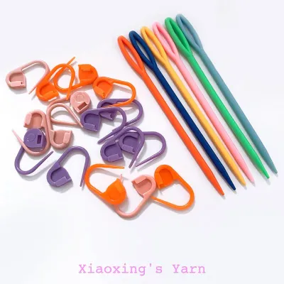 Combo 5 kim khâu len + 10 đánh dấu dòng cơ bản tiện dụng trong đan móc len | Xiaoxingyarn
