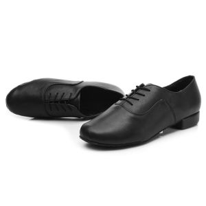【COD】Adult Professional Black Men Leather Shoes Modern Tango Dance Shoes Low Heel