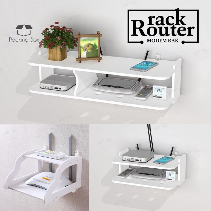 PKB Router DVD Player TV Rack Set-Top Box Floating Storage Shelf Wall ...