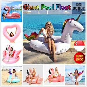 🔥SG LOCAL STOCK🔥Giant Inflatable Pool Float Rainbow Unicorn Pink Flamingo Rose Gold Flamingo White Swan Donut Pineapple The Mermaid Electri Pump