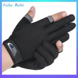 [Feibe Befei] Summer Men Fishing Gloves Women Two Finger Cut Male Touchscreen Angling Anti-Slip Sun-Proof Breathable Cycling Fitness Gloves