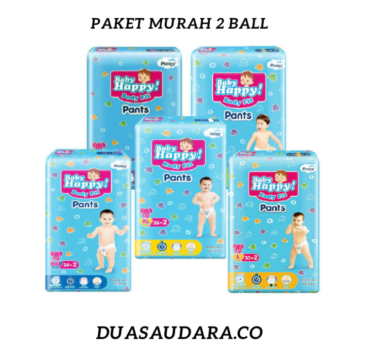 POPOK BAYI MURAH BABY HAPPY PANTS 2 BALL | Lazada Indonesia