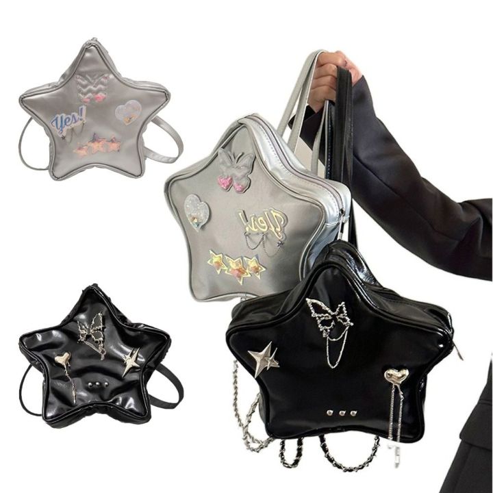 HORAC Butterfly Star Backpack Y2k PU Leather Y2k Shoulder Bag Punk ...