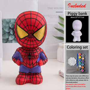 Rex TT 【ซื้อ 10 แถม 1】สไปเดอร์แมน ภาพวาดสีหรือรูปแบบปูนปลาสเตอร์ภาพวาดตุ๊กตากราฟฟิตี ภาพวาดทำด้วยมือ DIY สำหรับเด็ก กระปุกออมสินตุ๊กตาไวนิล