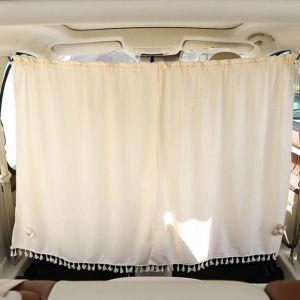 TUO29 ผ้าคอตตอน ม่านกั้นรถ พับเก็บได้ การปิดกั้นแสง เฉดสีความเป็นส่วนตัวของรถ ทนทานต่อการใช้งาน แบบพกพาได้ ม่านกั้นส่วนตัวในรถยนต์ การเดินทางการเดินทาง