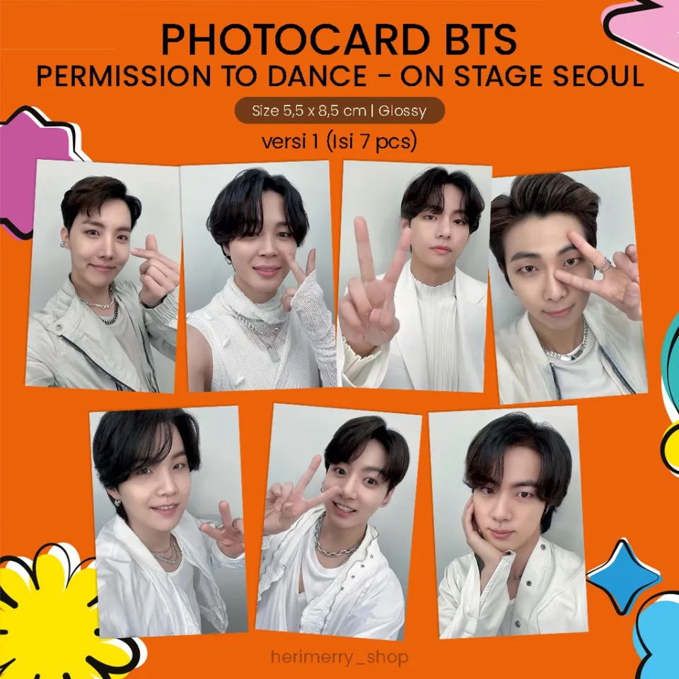 ISI 7 PCS) Photocard BTS Permission To Dance On Stage Seoul - Kpop