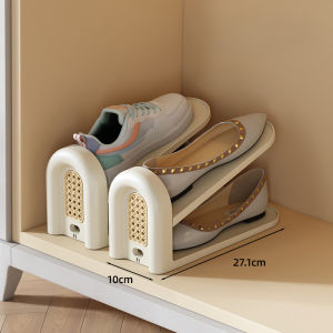 Double Layer Shoe Rack Adjustable Holder Space Saving Storage Organizer Stacker Shoe Tower Shelf Rak Kasut