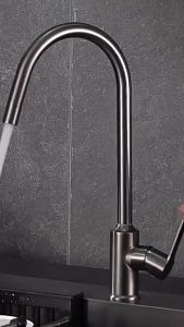 304 Stainless Steel Gray Mixer Hot And Cold Sink Faucet Kitchen Access Water TapsFast shipping