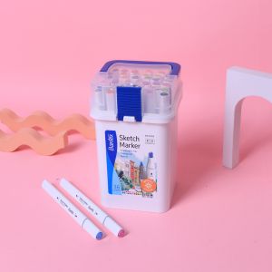 Bantex Sketch Marker 36 Warna 2 Tip Waterbased Warna Super Lengkap Ergonomis PP Box BK2009