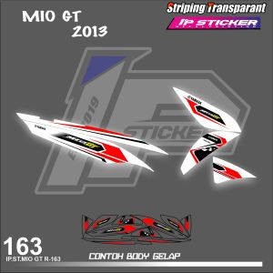 MIO GT 2013 (COD) STIKER STRIPING MOTOR YAMAHA MIO GT TAHUN 2013 - LIST SIMPLE DESAIN RACING IP.STRIPING HOLOGRAM DAN TRANSPARAN IP.KODE R-163