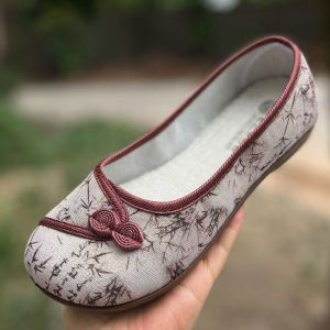 New WomenS Fabric Shoes With Soft Soles Flat Heels Slip-On Style For Middle-Aged And Elderly Women Shallow-Cut WomenS Shoes