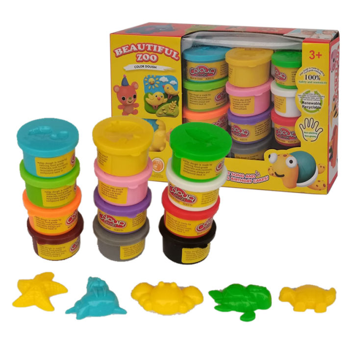 Play Dough Baby Big Mouth Play Doh 12 Pcs Beautiful Zoo Color
