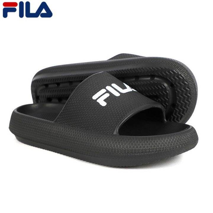 Black cheap fila sliders