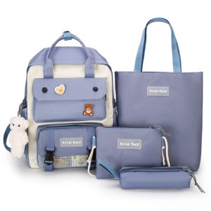 AE Korean Style ins Fashionable four-piece school bag set for middle and high school students elementary school bag school backpack for middle and high school students