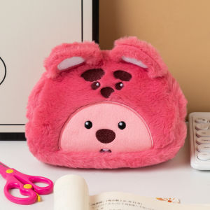 Kawaii Plush Pencil Case Large Capacity Pen Pouch Cute Beaver Makeup Storage Bag Organizer for Stude