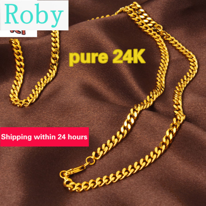 Ready Stock/onsale] COD Pure 24K Saudi Gold Pawnable Necklace Mens