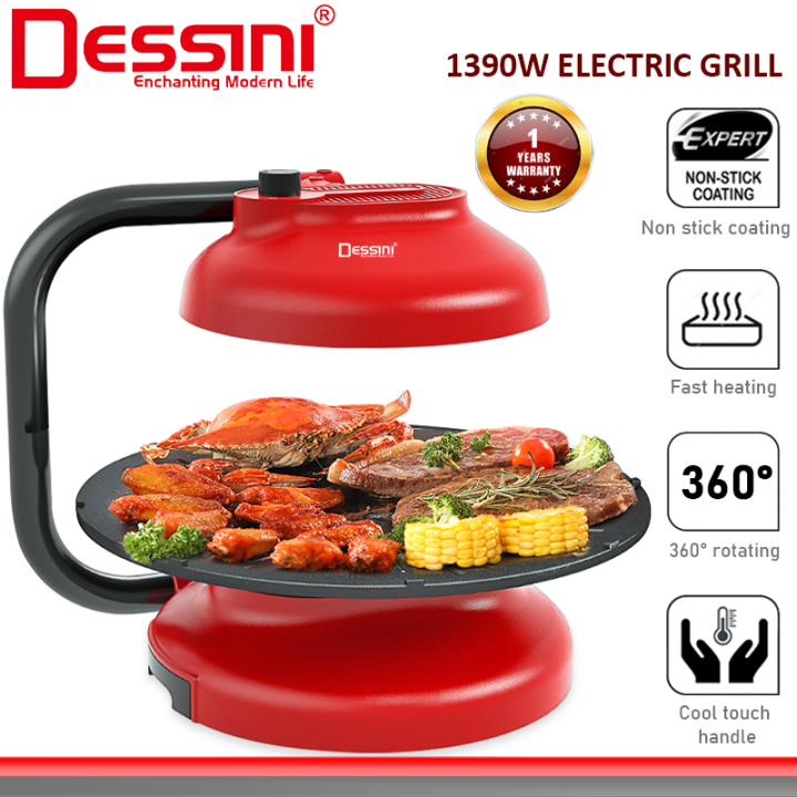 DESSINI ITALY Infrared Electric BBQ Grill Steak Frying Pan Teppanyaki