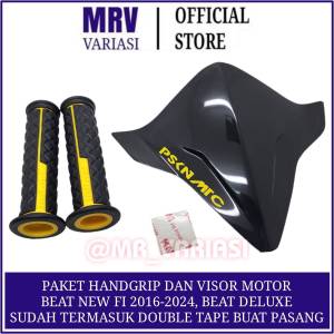 Promo Murah Visor BEAT NEW BEAT DELUXE 2017-2024 Logo PSKNMTC + Handgrip Motor FastBiker Sudah Termasuk Dauble Tape Buat Pemasangan Anti Pecah