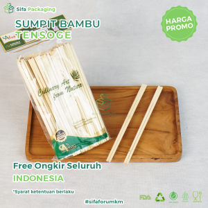 Sumpit Kayu Bambu Dempet Higienis Sumpit Gandeng Jepang Bento Sumpit Premium Steril Chopstick Tensoge Bamboo sekali pakai isi 50 pcs