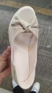[Free Shipping] Handmade Super Chic Fashion Sandals for Women Wedge Heel Fashionable and Warm 2026 Summer New Model 7.5Cm High Heel Peep-Toe Sandals