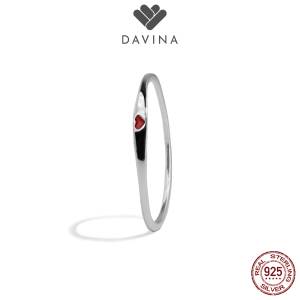 DAVINA Ladies Cheris Ring Sterling Silver 925 - Cincin Wanita Perak S925 Love Merah Hati 6