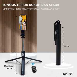 NP-01 Neepho Tripod Tongsis Bluetooth 170cm Selfie Stick Smartphone