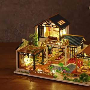 DIY Big Dollhouse Miniatures Doll House Miniatures Home Bedroom Decoration With LED Children Birthday New Year Gifts