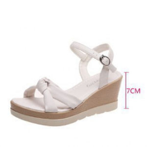 WomenS Wedge Sandals With Thick Sole One-Strap Buckle Plus Size Korean Style Open-Toe Summer Sandals In Stock