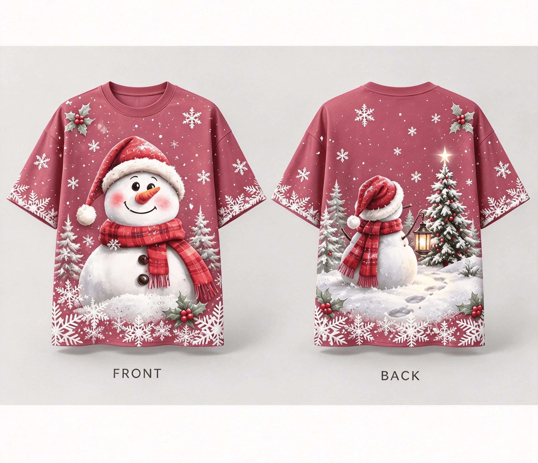Christmas Snowman Print T Shirt For Women And Men Fashion Casual Merry ...