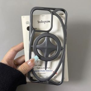 3D Frosted Star Hollow Cool For Magsafe Magnetic Case for iPhone 16 15 14 Plus 13 12 11 Pro Max Shockproof Heat Dissipate Cover