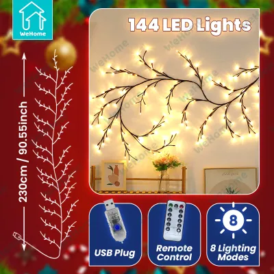 WeHome LED Branch Vine Lamp 96/144 LED Wall Lights For Room DIY Decoration Tree Light Bedroom Light