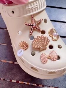 CHARM Metal Buckle Starfish Shell Bow and DIY Cross Shoe Accessories