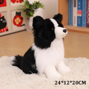 JAYQQ Tư thế đứng Thú nhồi bông hình chó Mô phỏng Mềm mại Đồ chơi thú nhồi bông hình chó Dễ thương Sáng tạo Thú nhồi bông Border Collie Đồ trang trí phòng