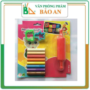 Đất nặn 8 màu có khuôn lăn 100g 002-2SMR8100 không độc hại an toàn cho bé.