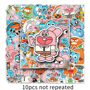 50PCS The Amazing World of Gumball Cute Cartoon Animation Sticker Children Student Decoration Creative Gift Waterproof Sticker