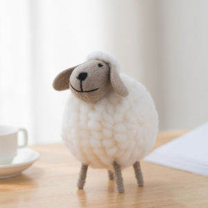 PHANT Small Mini Christmas Ornament Wool Xmas Home Decoration Felt Sheep Figurines Party Supplies Statue Miniature