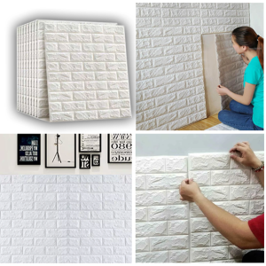 Wallpaper Dinding 3d Foam Motif SERAT Kayu / Wood Foam Dekorasi Ruangan Kamar 70x70cm
