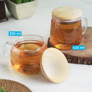 One Two Cups Gelas Cangkir Teh Tea Cup Mug with Infuser Filter 420ml