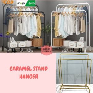 Standhanger Caramel Double Pole Rak Hanger Gantungan Baju shenar