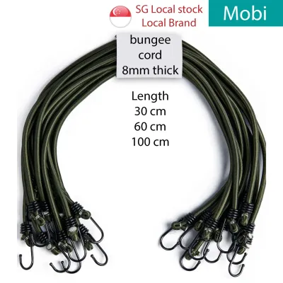 Strong Bungee Cord Strap with Hook/Elastic Rope hook for Motorcycle Bicycle 8mm Thick