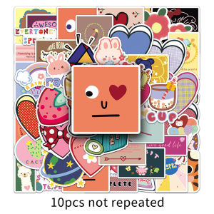 50PCS Cute Little Element Cartoon Korean INS Style Sticker PVC Waterproof Sticker Pack For Mobile Phone Notebook