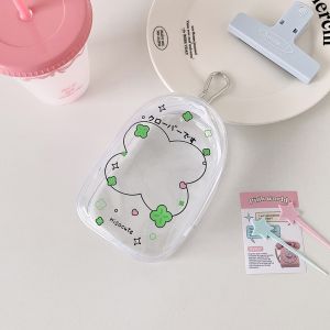 BANDA 2Pcs With Keychain Doll Storage Bag Cartoon Pattern Protector Doll Transparent Case Portable Waterproof Doll Protective PVC Shell 10cm Doll