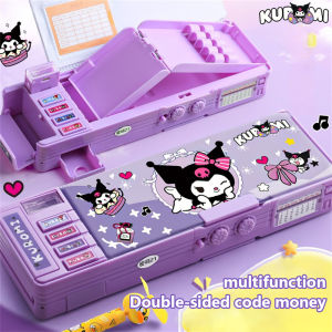 VIVOLILV Sanrio Cartoon Stationery Box Kuromi Automatic Pencil Box Password Lock Storage Box Student Stationery Birthday Gift【New Years Gift】